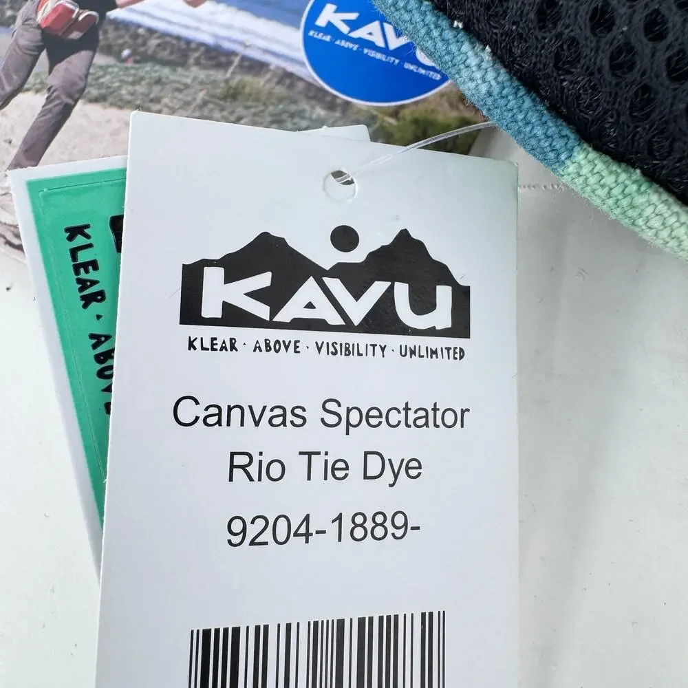 Kavu Spectator Hip Fanny Bag Green Rio Tie Dye Canvas Belted Zipper‎ 9204-1889